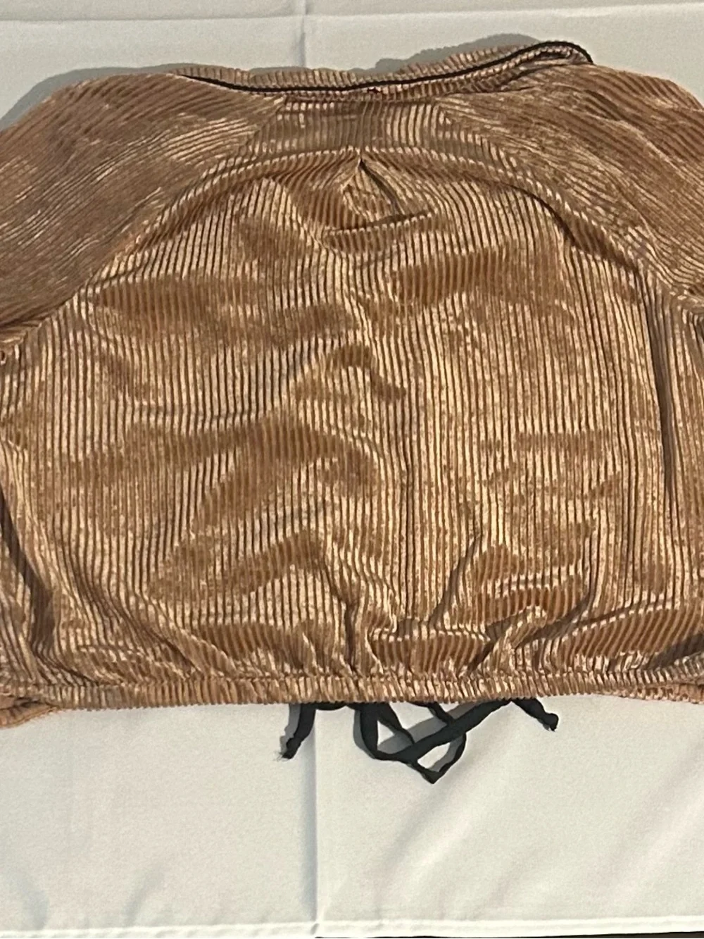 Free People Velvet Ribbed Button-Front Top in Copper